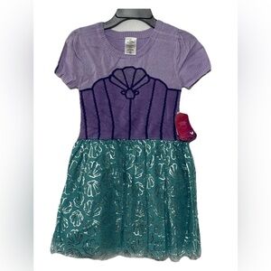 Disney Princess Ariel Little Mermaid Dress Girls 6-6X Pastel Lilac Costume NWT
